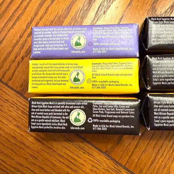 Lot 6 Bars Block Island Bar Soap USA 4.5 oz Lavender Musk Honeysuckle & Dish - Picture 12 of 12